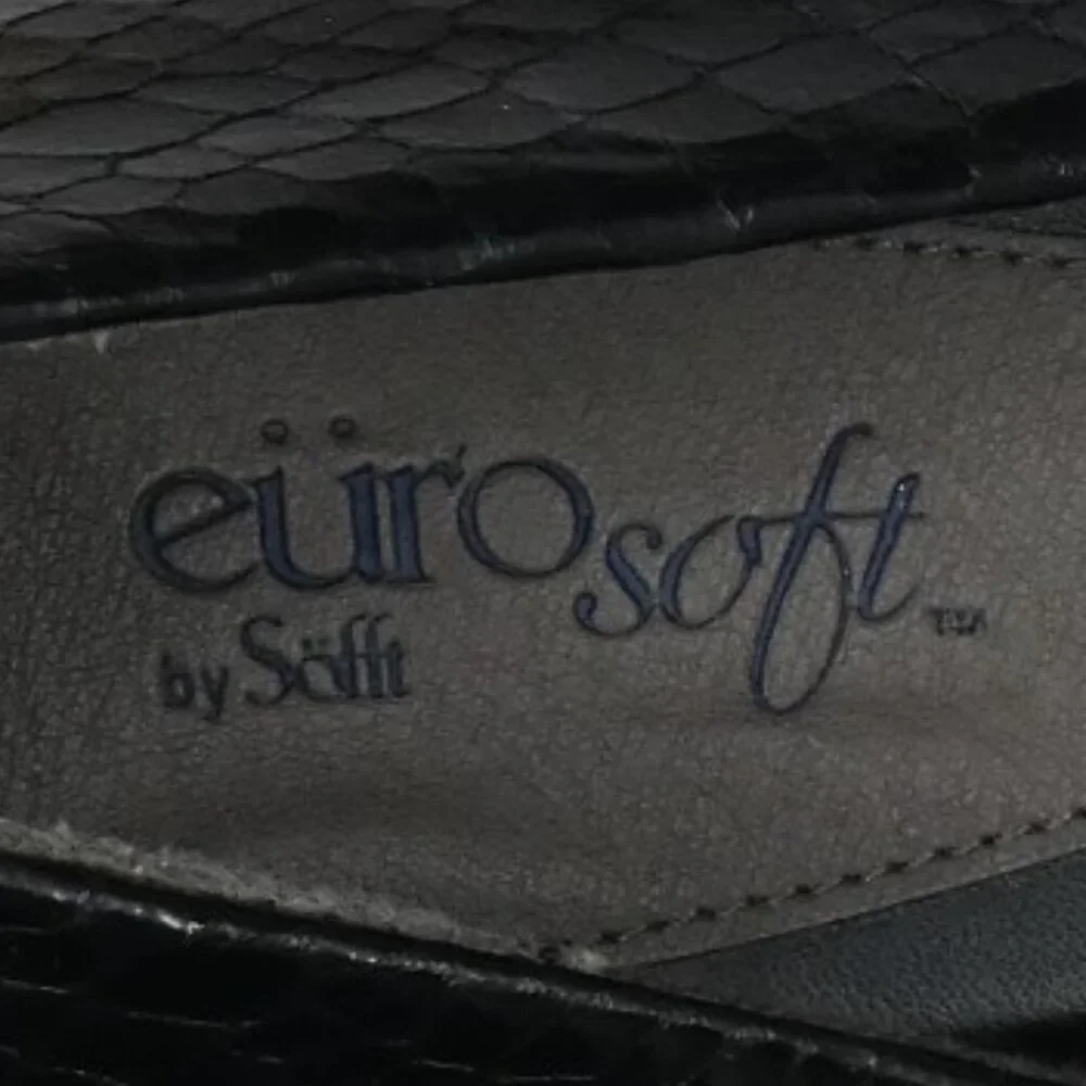 Eurosoft by Sofft Trichelle Black Snakeskin Print Pumps‎ Heels Womens 9